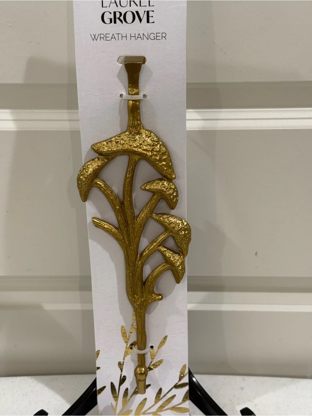 NEW Laurel Grove Gold Etched Mushroom Wreath Hanger